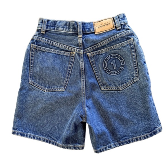 Vintage 80s Lawman High Waisted 100% Cotton Denim Jean Shorts Size 5 - Picture 2 of 8